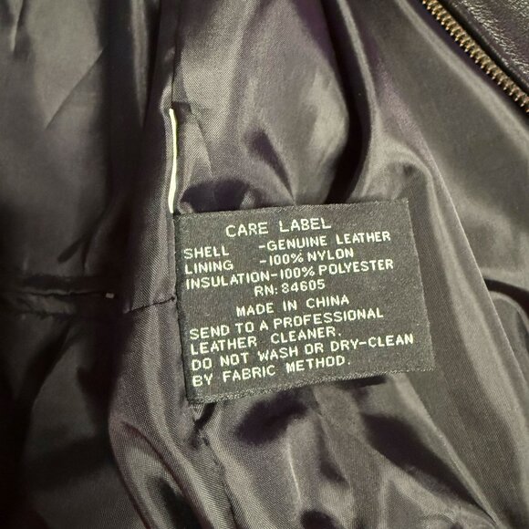 Vintage 90s Hand-Painted Leather Bomber Jacket – Size XL, Unisex - Picture 6 of 12